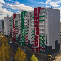 Ход строительства новых домов в экорайоне «Вишневая горка». Октябрь